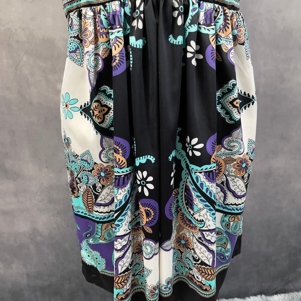ICE Paisley Print Dress Women 12 Stretch Flowy Boho Indie Maximalist Y2K - Picture 4 of 14